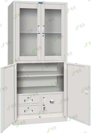 文件柜（四门开玻内保书柜）-：JYG-086.jpg