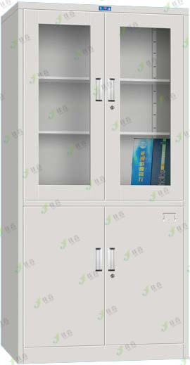 文件柜（四门开玻内保书柜）-JYG-087.jpg